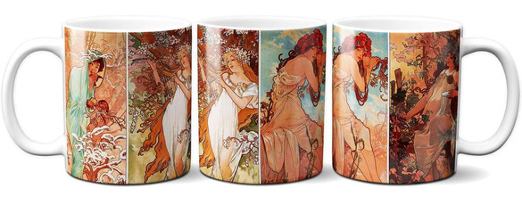 Kubek 4 pory roku Alfons Mucha