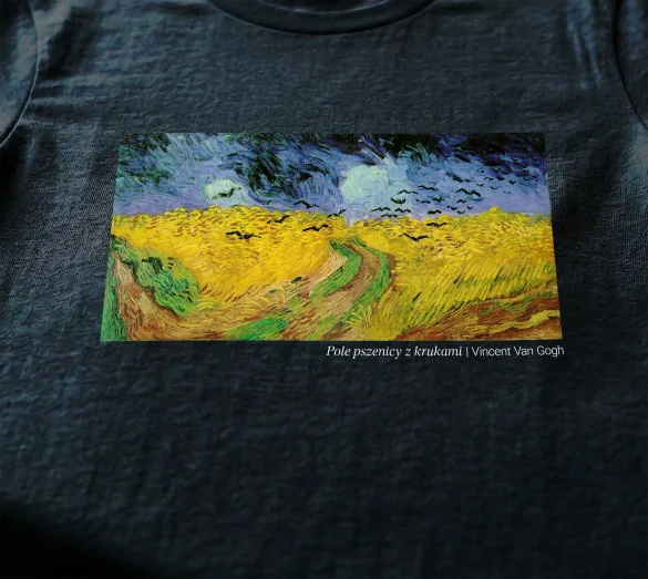 Koszulka z nadrukiem Pole pszenicy z krukami Vincent Van Gogh