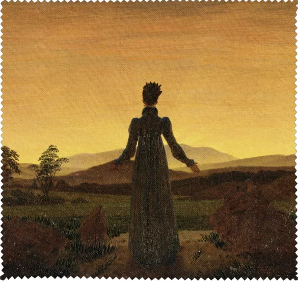 Ściereczka do okularów Kobieta na tle zachodzącego słońca Caspar David Friedrich