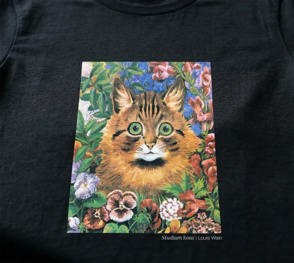 Koszulka z nadrukiem Studium kota Louis Wain