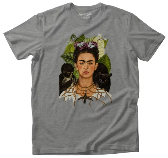 Koszulka Autoportret z cierniowym naszyjnikiem i kolibrem Frida Kahlo