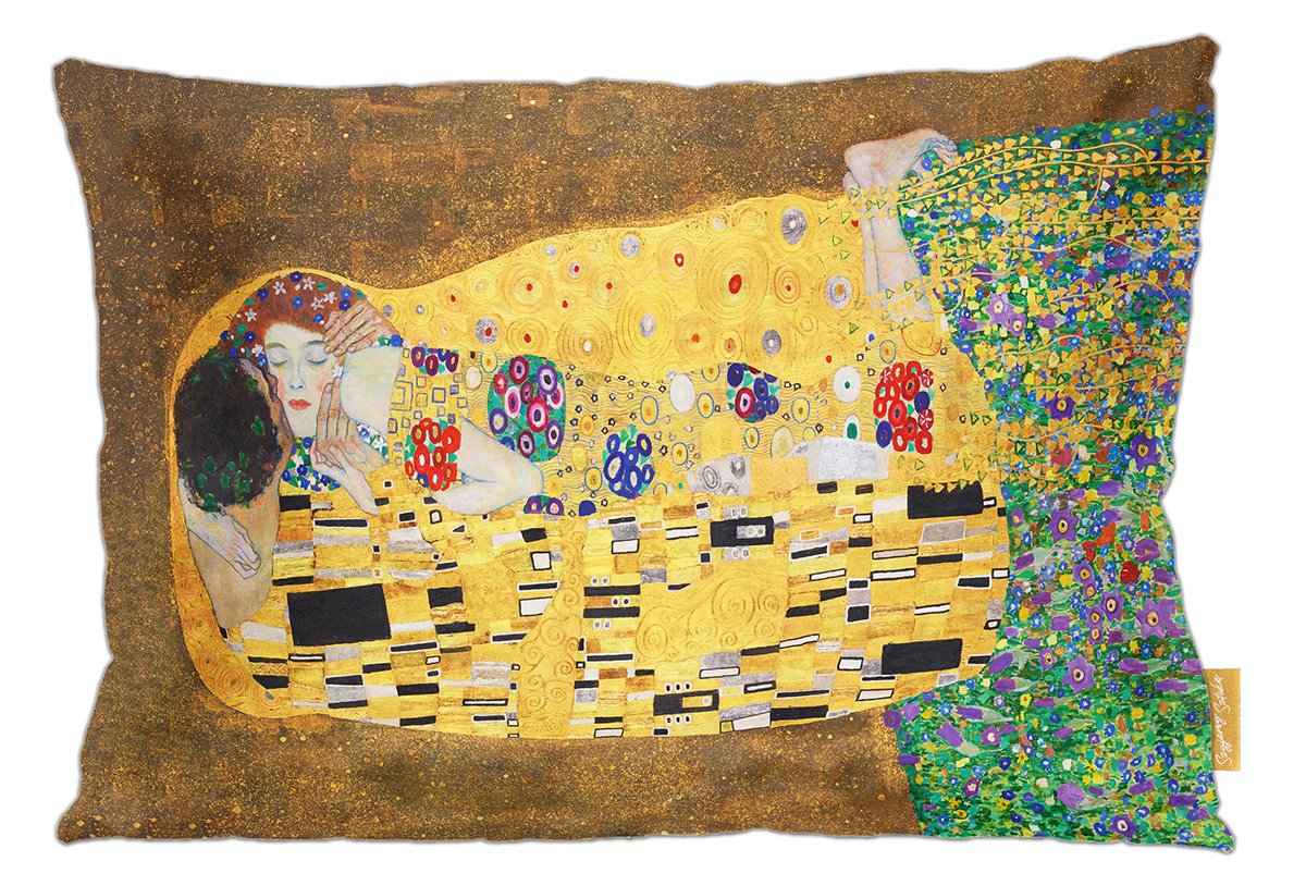 Poduszka dekoracyjna na prezent z obrazem Pocałunek Gustav Klimt Szyjemy Sztukę