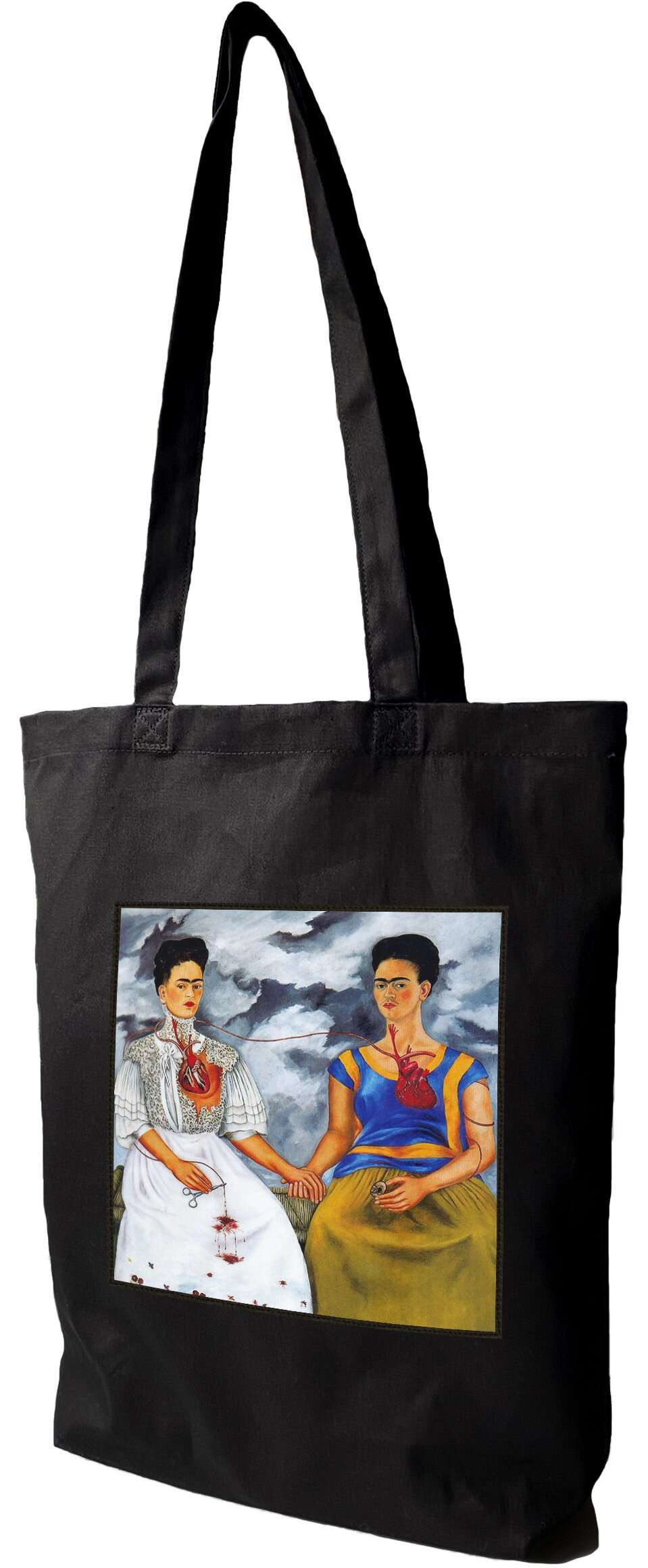 Torba z naszywką Dwie Fridy Frida Kahlo, Czarna