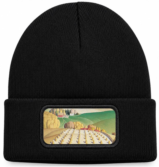 Czapka zimowa Fall Plowing Grant Wood – czarna
