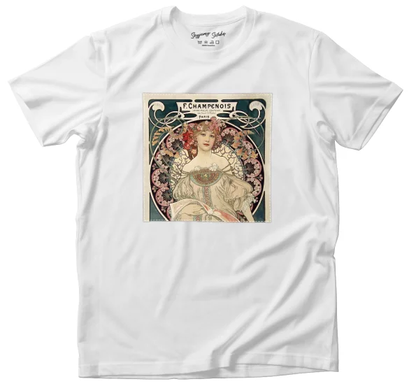 Koszulka z naszywką Rozmarzenie Alfons Mucha