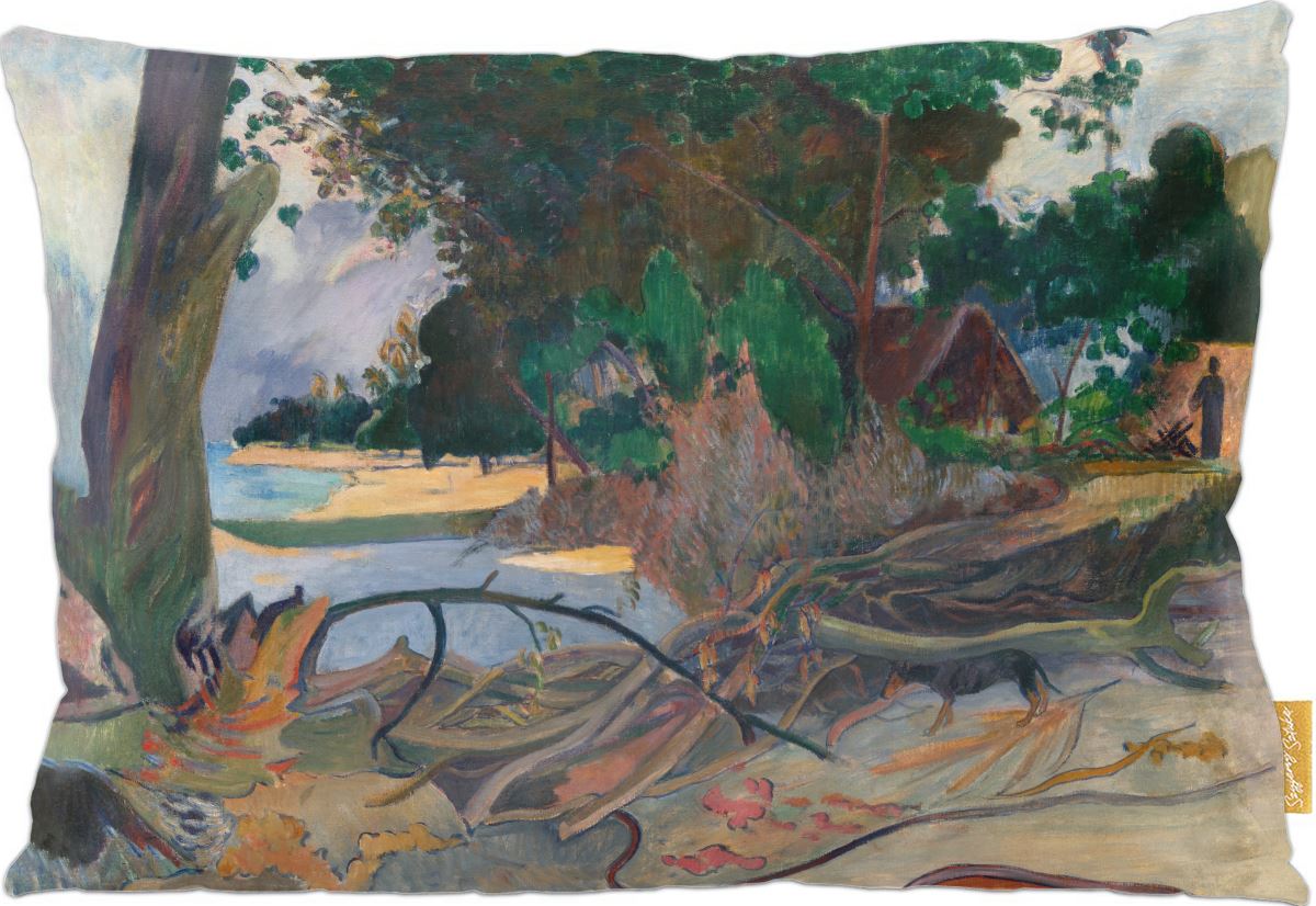 Poduszka dekoracyjna na prezent z obrazem Te burao (Drzewo hibiskusa) Paul Gauguin Szyjemy Sztukę
