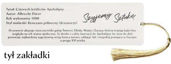 Zakładka do książki Czterech jeźdźców apokalipsy Albrecht Dürer