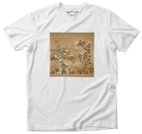 Koszulka z naszywką Ważne rośliny kwitnące jesienią Ogata Korin