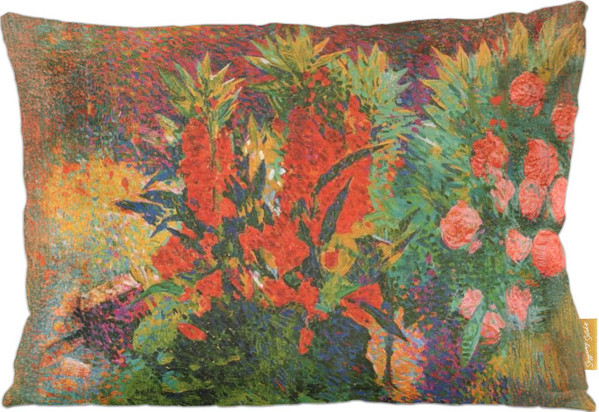 Poduszka dekoracyjna na prezent z obrazem Frühlingsblumen im Garten (Wiosenne kwiaty w ogrodzie) Curt Herrmann Szyjemy Sztukę