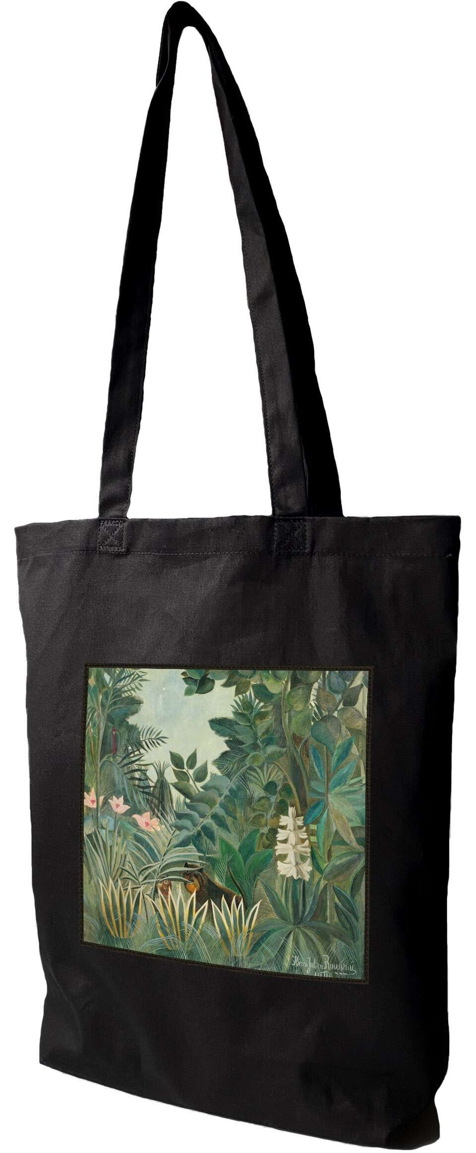 Torba z naszywką The Equatorial Jungle Henri Rousseau, Czarna