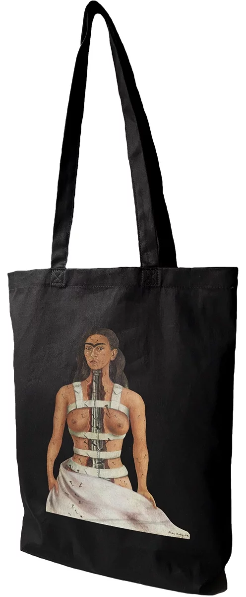 Torba bawełniana Strzaskana kolumna Frida Kahlo, Czarna