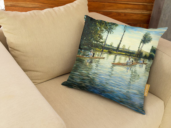 Poduszka Rejs łodzią na rzece Yerres Gustave Caillebotte