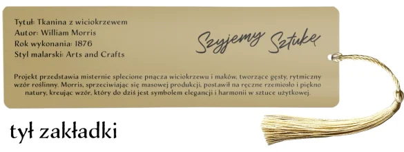 Zakładka do książki Tkanina z wiciokrzewem William Morris