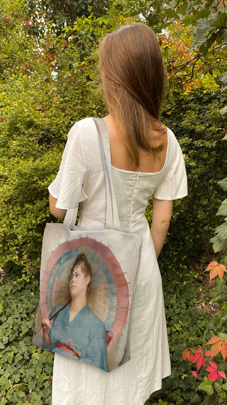 Torba na ramię shopper Kobieta z japońskim parasolem Anna Bilińska-Bohdanowiczowa