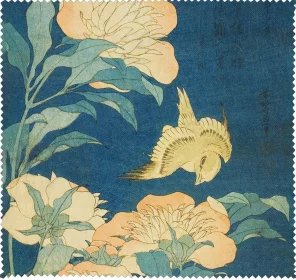 Ściereczka do okularów Kanarek i piwonia Katsushika Hokusai