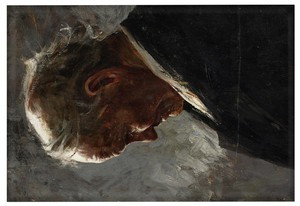 Magnes Profil siwego staruszka Józef Mehoffer