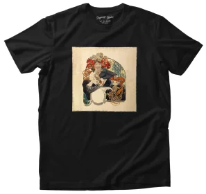 Koszulka z naszywką Bières De La Meuse (Piwo z mezy) Alfons Mucha