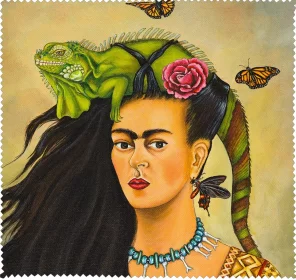 Ściereczka do okularów Frida z legwanem – portret inspirowany Fridą Kahlo