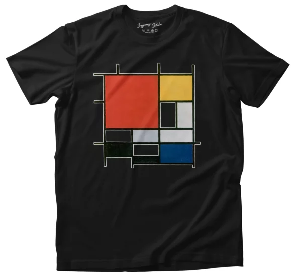Koszulka Kompozycja w czerwieni, żółci, błękicie i czerni Piet Mondrian
