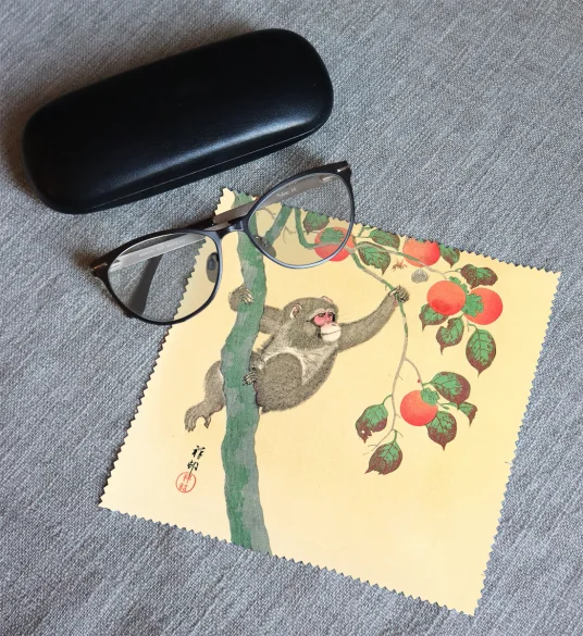 Ściereczka do okularów Małpa na drzewie persymonowym Ohara Koson