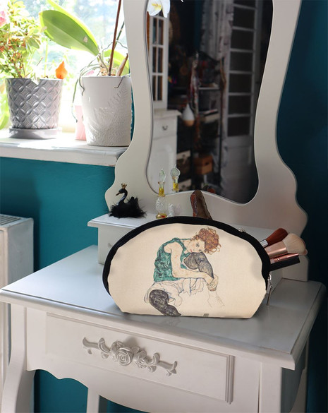 Kosmetyczka Siedząca kobieta z podniesionym kolanem Egon Schiele