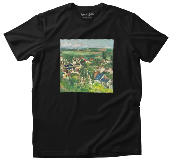 Koszulka z naszywką Auvers, widok panoramiczny Paul Cezanne
