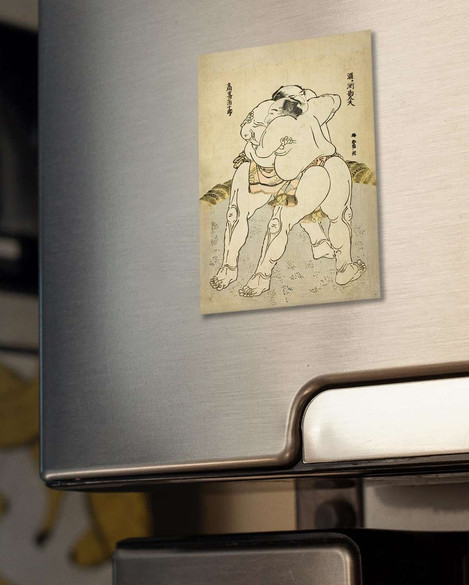 Magnes Zapaśnicy sumo Uzugafuchi Kandayu i Takasaki Ichijuro Katsushika Hokusai