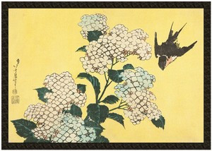 Naszywka Hortensja i Jaskółka Katsushika Hokusai