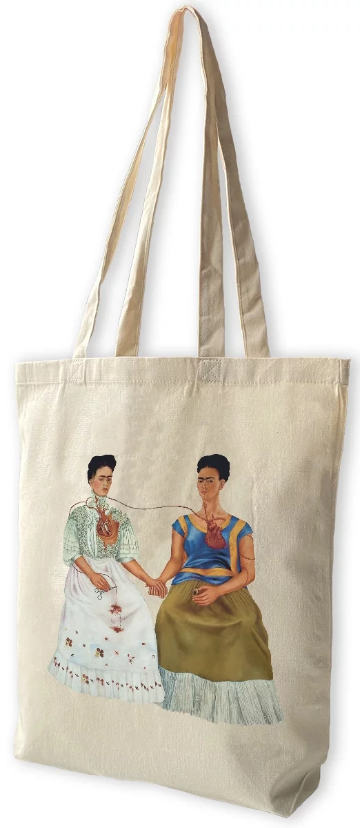 Torba bawełniana Dwie Fridy Frida Kahlo, Biała