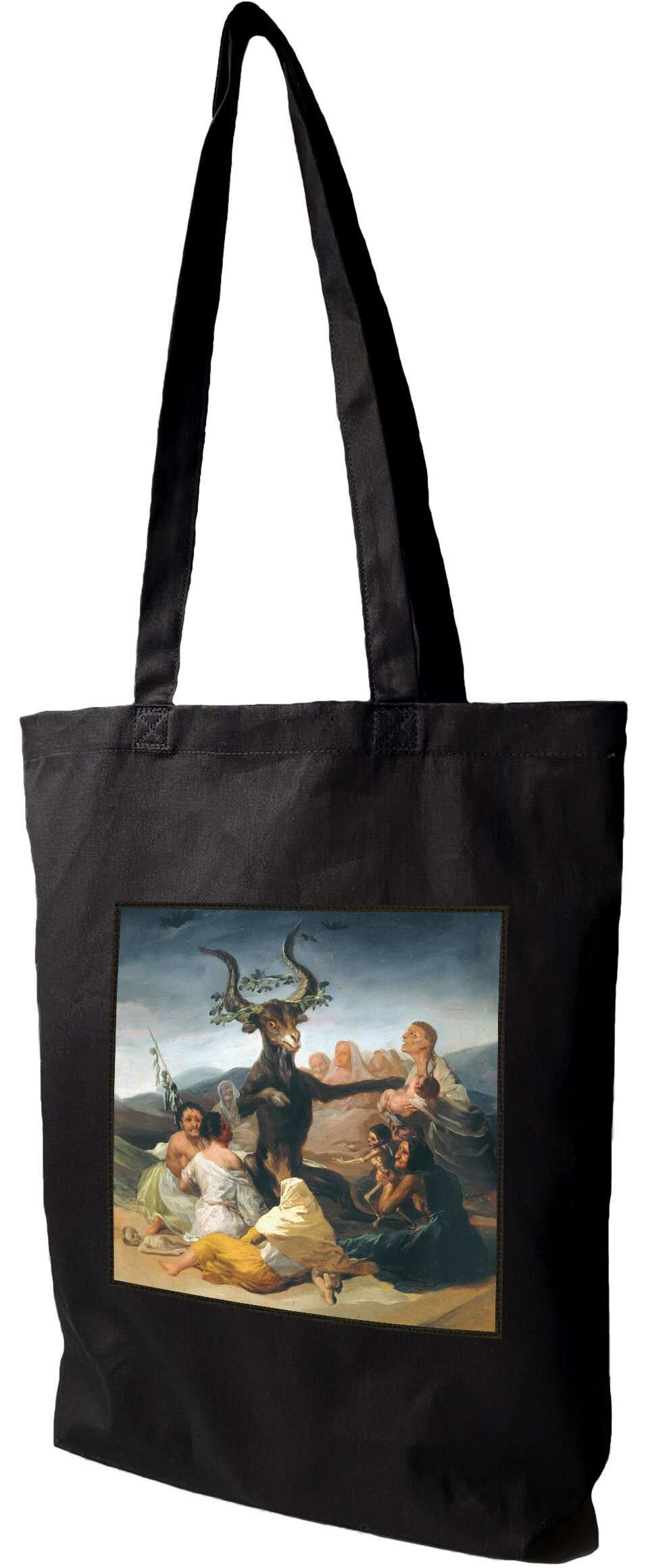 Torba z naszywką Sabat czarownic Francisco Goya, Czarna