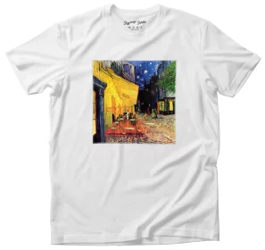 Koszulka z naszywką Taras kawiarni w nocy Vincent Van Gogh