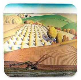 Podkładka pod kubek Fall Plowing Grant Wood