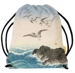 Worek Pięć mew nad skałą w morzu Ohara Koson