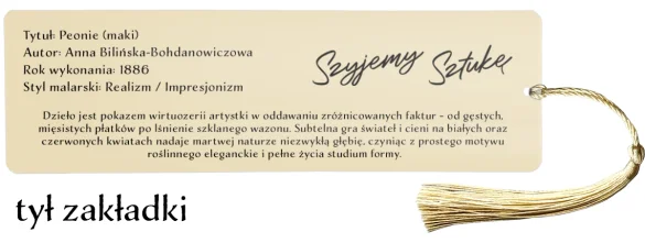 Zakładka do książki Peonie Anna Bilińska-Bohdanowiczowa