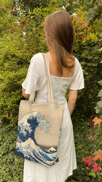 Torba na ramię shopper Wielka Fala w Kanagawie Katsushika Hokusai