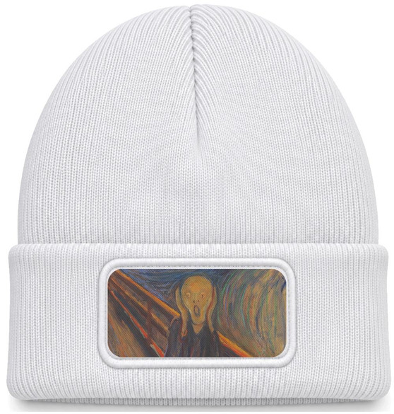 Czapka zimowa Krzyk Edvard Munch – biała