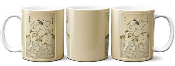 Kubek Zapaśnicy sumo Uzugafuchi Kandayu i Takasaki Ichijuro Katsushika Hokusai