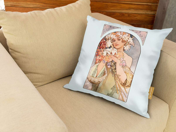 Poduszka Kwiat Alfons Mucha