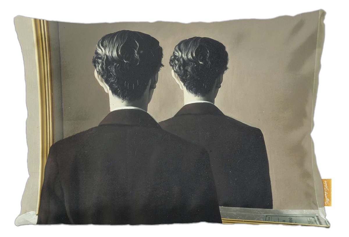 Poduszka dekoracyjna na prezent z obrazem Nie reprodukować René Magritte Szyjemy Sztukę