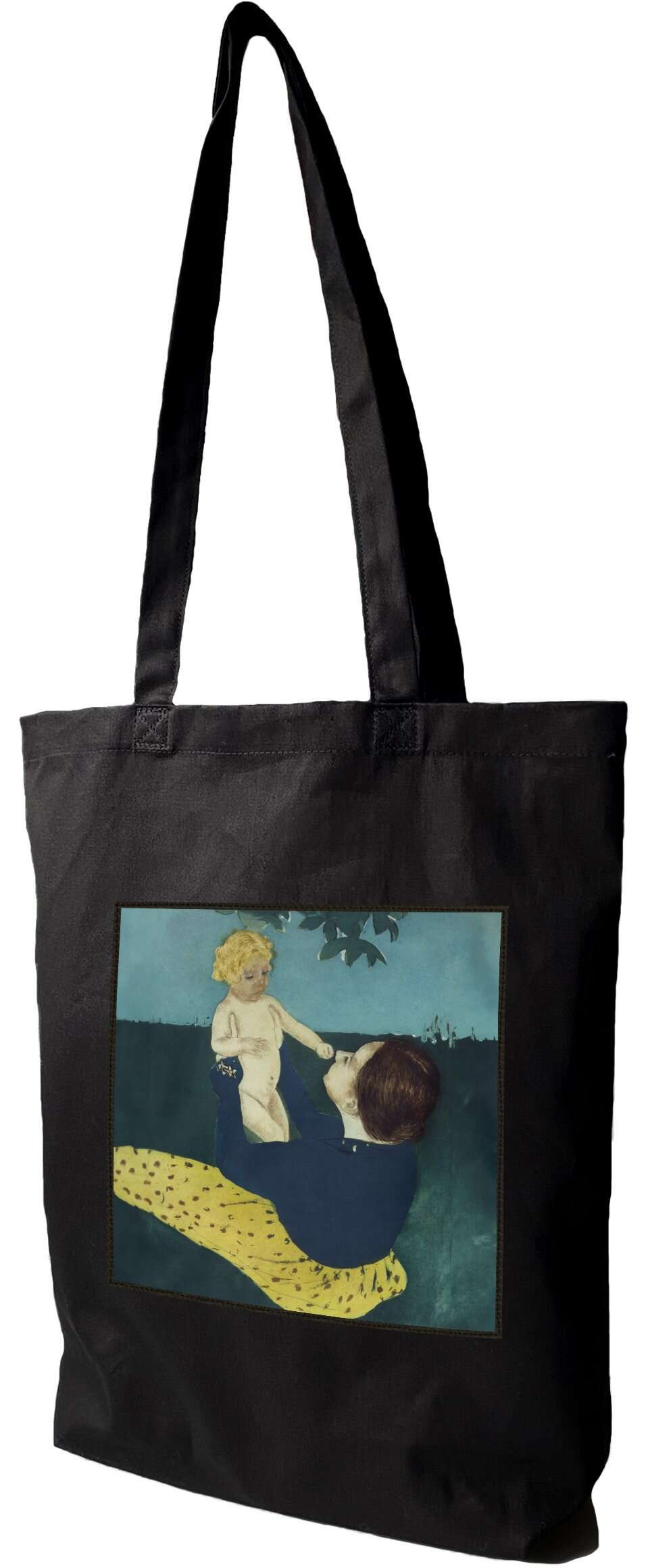 Torba z naszywką Pod kasztanowcem Mary Cassatt, Czarna