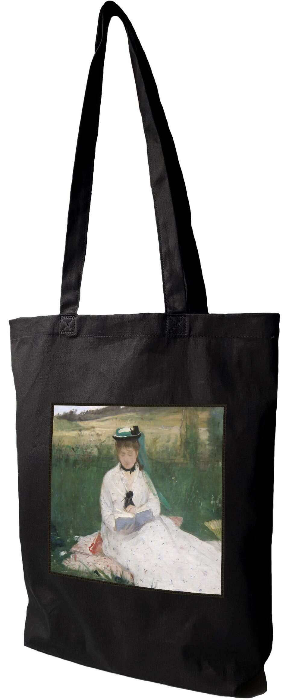 Torba z naszywką Czytanie (portret Edmy Morisot) Berthe Morisot, Czarna