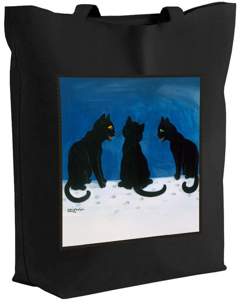 Torba z naszywką Czarne koty na śniegu Louis Wain