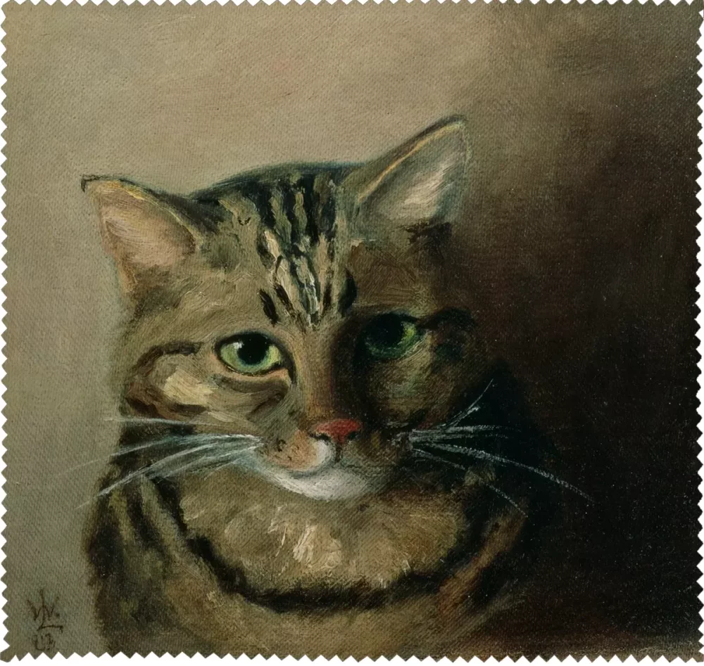 Ściereczka do okularów Studium głowy kota tabby Louis Wain
