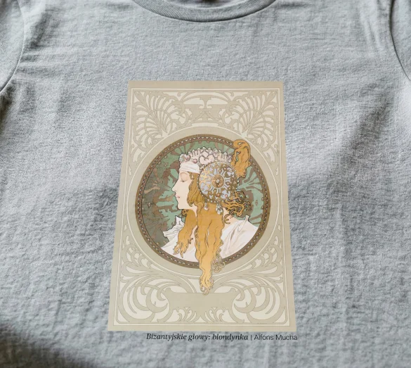 Koszulka z nadrukiem Bizantyjskie głowy: blondynka Alfons Mucha