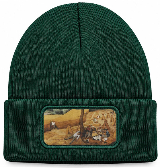 Czapka zimowa Żniwa Pieter Bruegel starszy – zielona