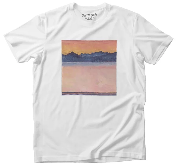 Koszulka z naszywką Genfersee mit Mont-Blanc im Morgenrot Ferdinand Hodler