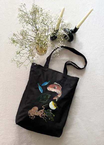 Torba bawełniana Umysły ryb Utagawa Kuniyoshi