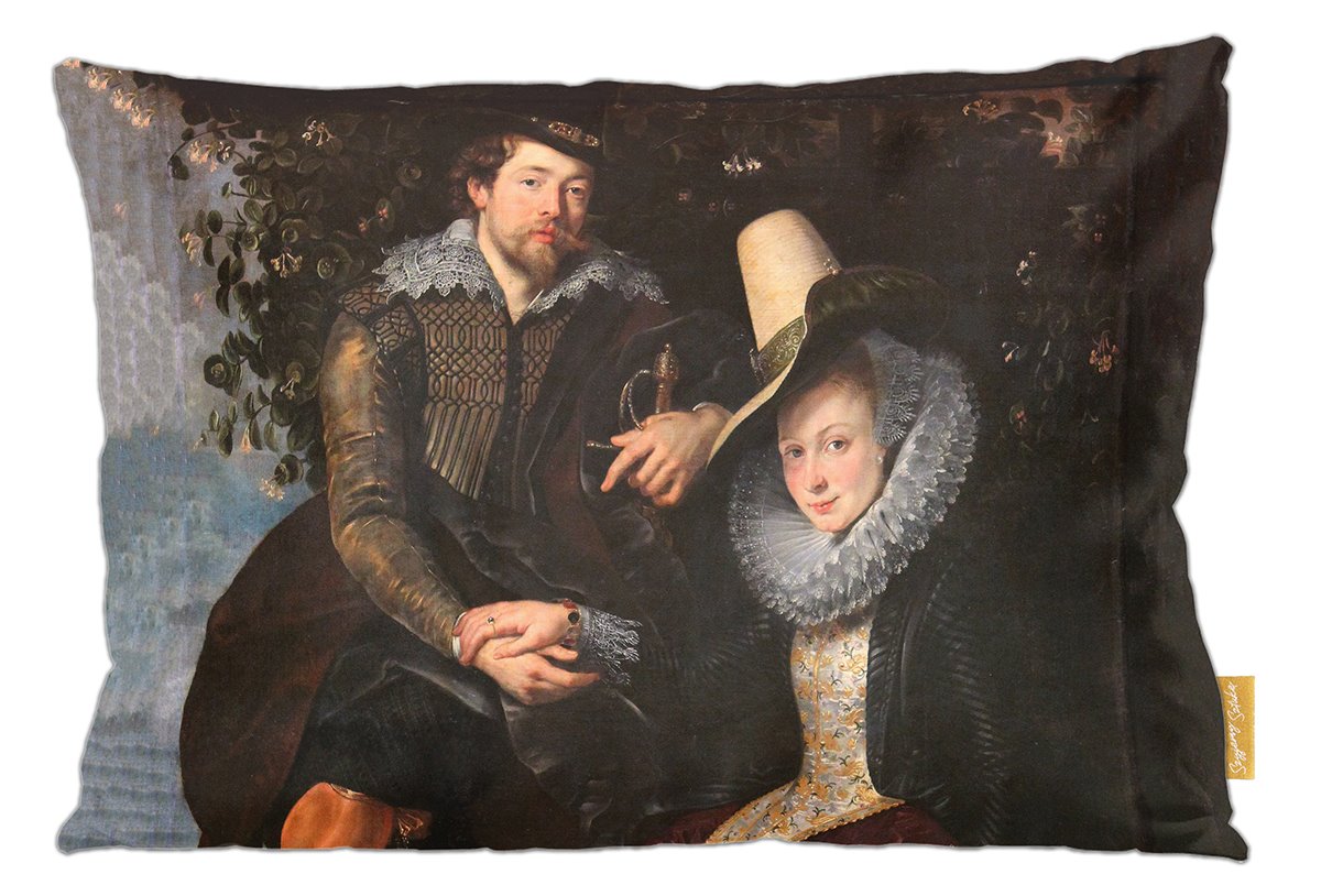 Poduszka dekoracyjna na prezent z obrazem Autoportret z pierwszą żoną Izabelą Brant Peter Paul Rubens Szyjemy Sztukę