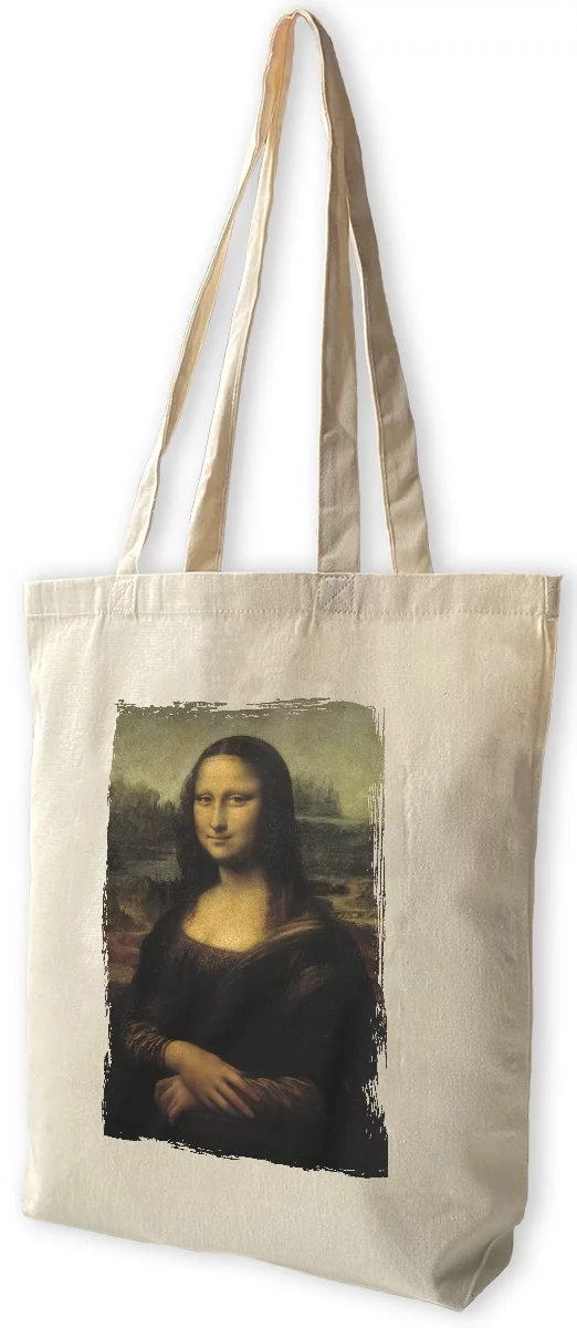 Torba bawełniana Mona Lisa Leonardo da Vinci, Biała