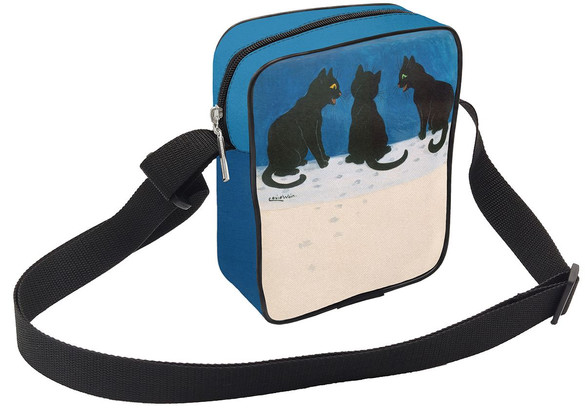 Torba Listonoszka Czarne koty na śniegu Louis Wain